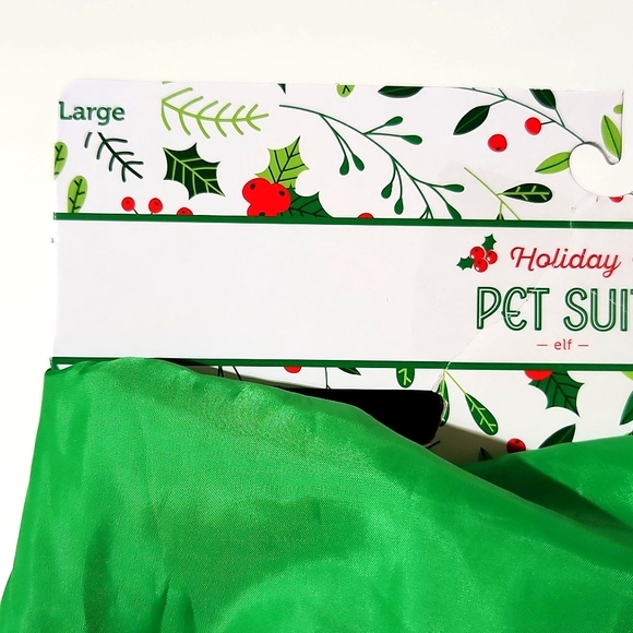 Holiday Time Dog Pet Holiday Christmas Hooded Santa's Elf Suit (L) - Picture 8 of 9